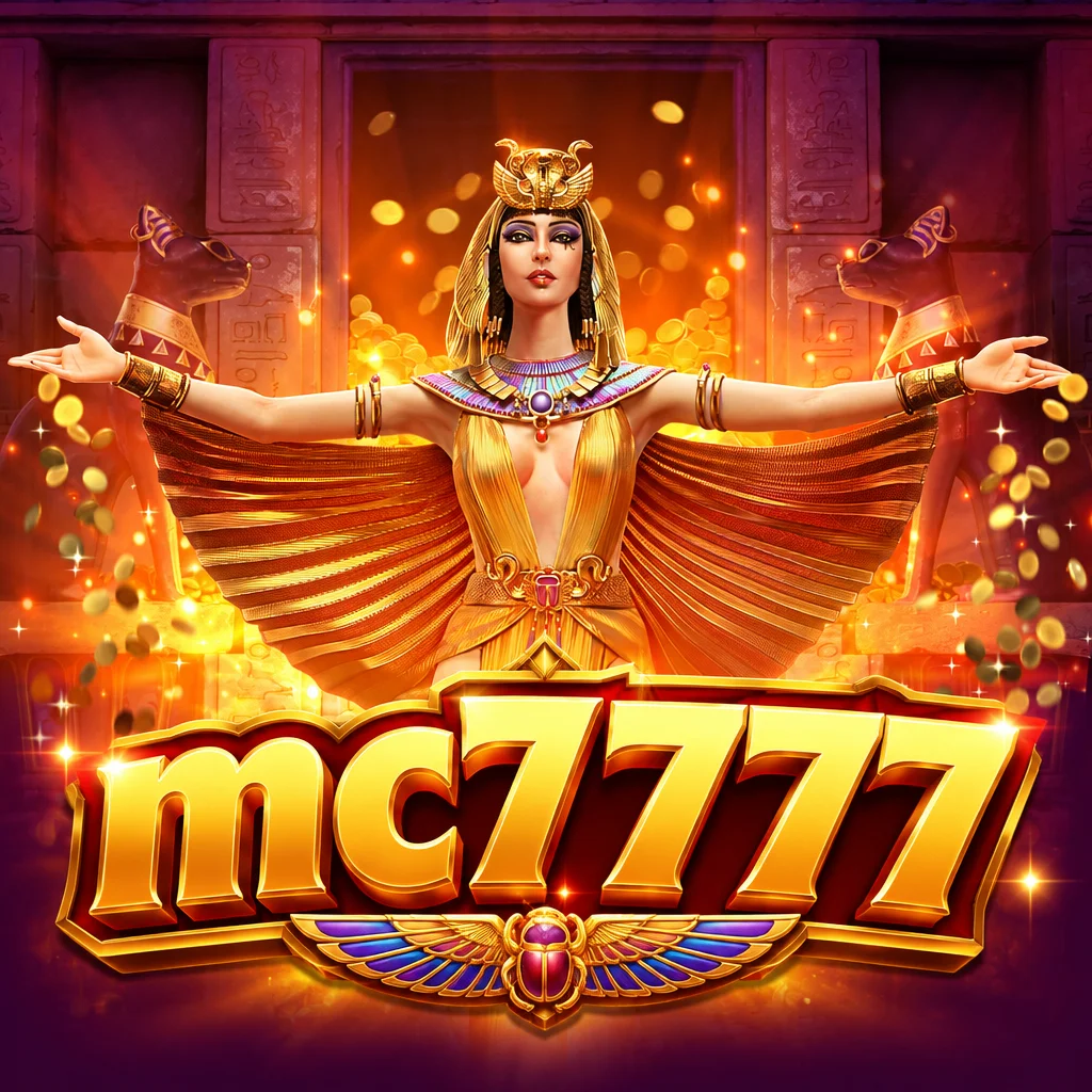 mc7777 Sct Cleopatra dengan ratu Mesir bersayap emas dan logo scarab